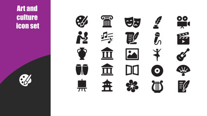 Art and culture icon set