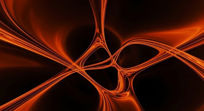 Abstract flowing orange and red patterns on a dark background