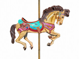 Carnival carousel horse isolated on white background © jay