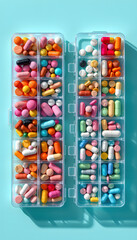 Modern Weekly Pill Organizer with Colorful Medications