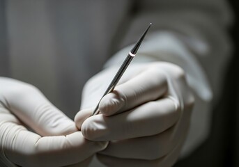 Surgical Procedure Air Particle Check in a Clinical Environment Close-up View of Surgical Tool