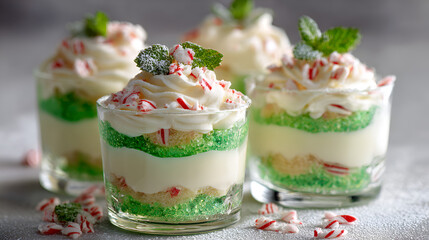Holiday mint parfait dessert
