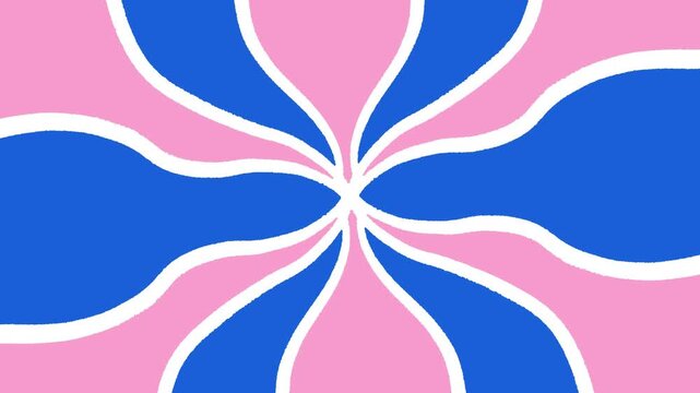 Abstract wavy blue and pink spinning background video.