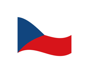Minimalist wavy style Czech Republic flag symbol