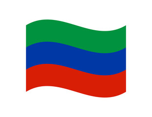 Minimalist wavy style Dagestan flag symbol