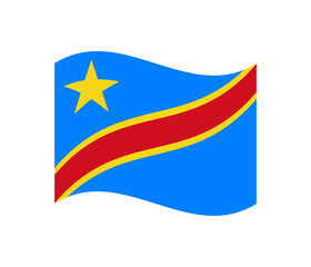 Minimalist wavy style Democratic Republic of Congo flag symbol