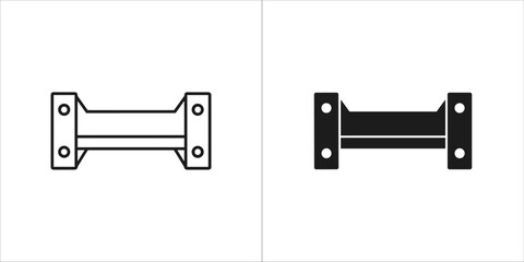 Illustration of a metal bracket with bolts vector icon