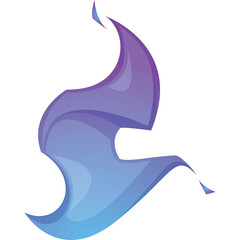 Abstract Swirl Of Blue And Purple Gradient Flowing Fabric Material On A White Background