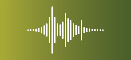 Green Gradient Abstract Sound Wave or Pulse Symbol