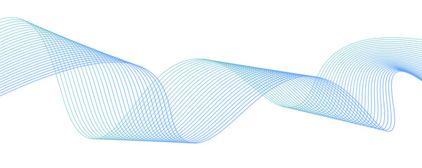 Abstract blue smooth waves on white background. Modern design