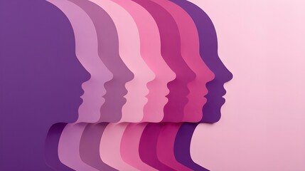 International Women's Day Poster with Multicultural Silhouette Art for Sisterhood and Equality