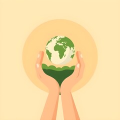 earth care concept, hands holding small planet