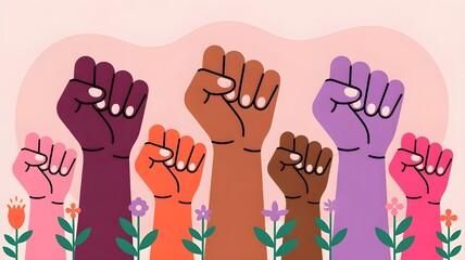 international women's day - pink woman Raised Hands wearing female sign vector design