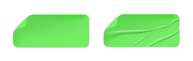 Neon Green glued crumpled-sticker Isolated PNG