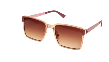 Square sunglasses with gradient lenses, gold frames