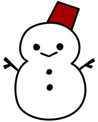 可愛いクリスマスアイコン 雪だるま イラスト ベクター