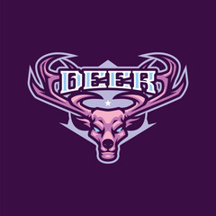 Deer mascot logo design vector. Deer head illustration for sport and esport team.