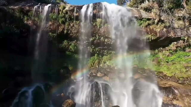 Waterfall Mist and Rainbow