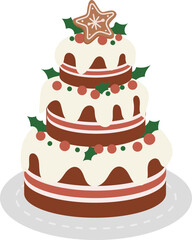 christmas cake vector illustration