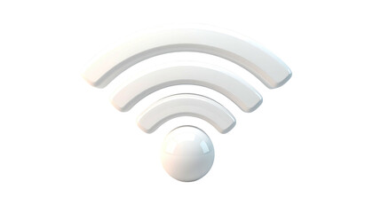 Shiny white Wifi signal icon against black background