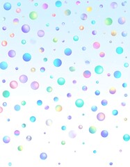 Multicolored iridescent spheres floating on a gradient background
