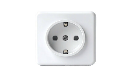 White, square electrical outlet centered on a black background