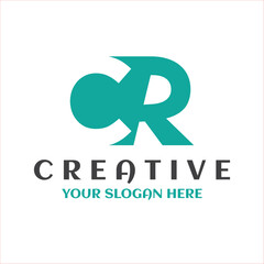 cr business logo design vector icon. creative CR or RC letter initial logotype design template. r and c signs symbol alphabet 