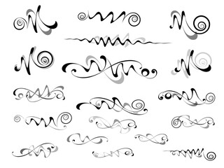 6506.eps Set of  decorative elements for design isolated, editable. From the largest and best collection of decorative elements .