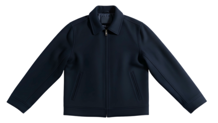 Garment for outdoor wear displays a smooth texture and full front zipper closure