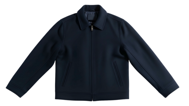 Garment for outdoor wear displays a smooth texture and full front zipper closure