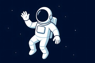 astronaut suit space 2d vector style