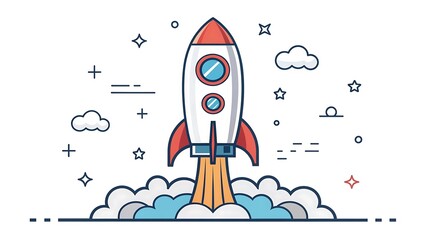 space rocket vector illustration