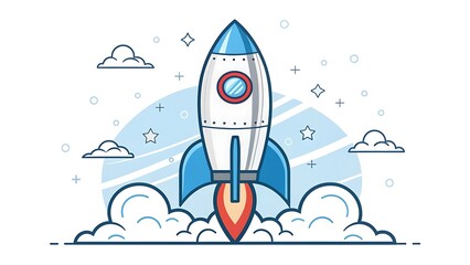 space rocket vector illustration