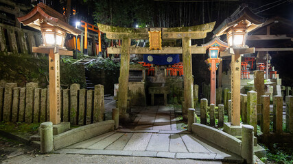 The beautiful Fushimi Inari Taisha temple and red torii in Kyoto, Japan on september 29th 2025
