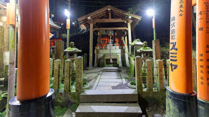 The beautiful Fushimi Inari Taisha temple and red torii in Kyoto, Japan on september 29th 2025