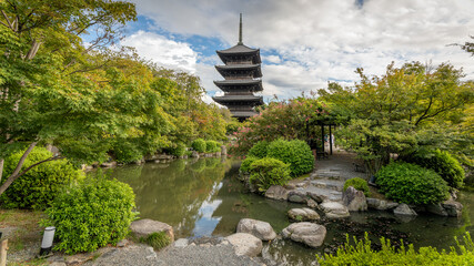 A beautiful Japanese pagode in Kyoto, Japan on September 15th 2025