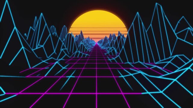 video background loop retro vintage style box memphis animation 4k
