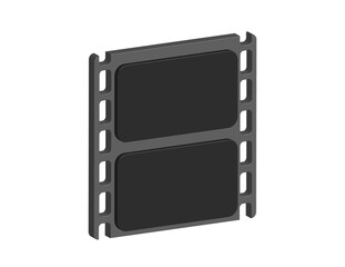 Simple 3D illustration of a film roll icon. Transparent background, PNG format.