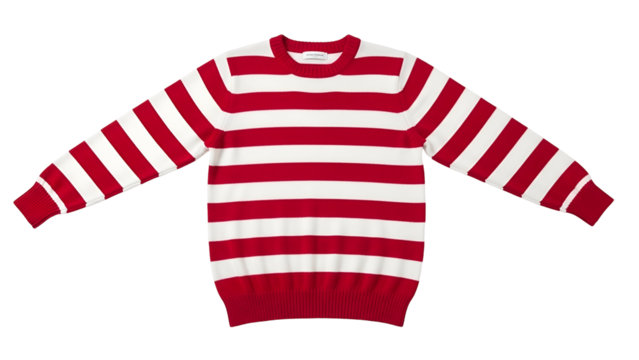 Garment featuring prominent horizontal stripes in vibrant red and white colors - Powered by Adobe
