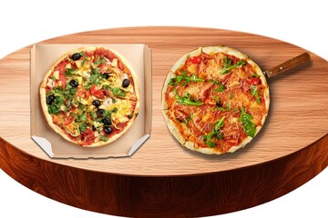 Tasty fresh Pizza slice on background