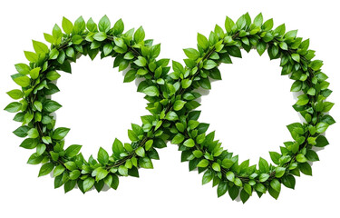 green leaves forming to an infinity recycle sign on a white isolated.