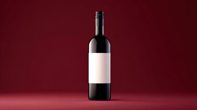 Wine bottle with blank label