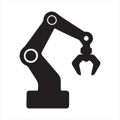 Illustrator Vector Robotic arm mechanical production automated factory silhouette