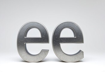 3D shiny silver numbers and symbols illustration