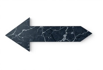 Blue 3D arrow icon on white background symbolizing direction and success