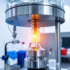 Laboratory apparatus with a heated, coiled glass element