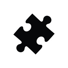 Obraz premium Black silhouette of a single puzzle piece