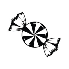 Black and white swirl hard candy with twisted wrapper