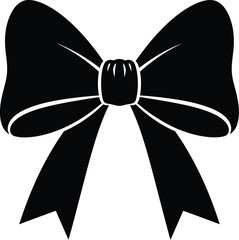 Classic black bow silhouette for decoration and design