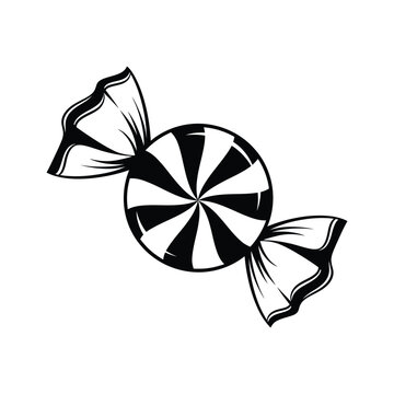 Black and white swirl hard candy with twisted wrapper